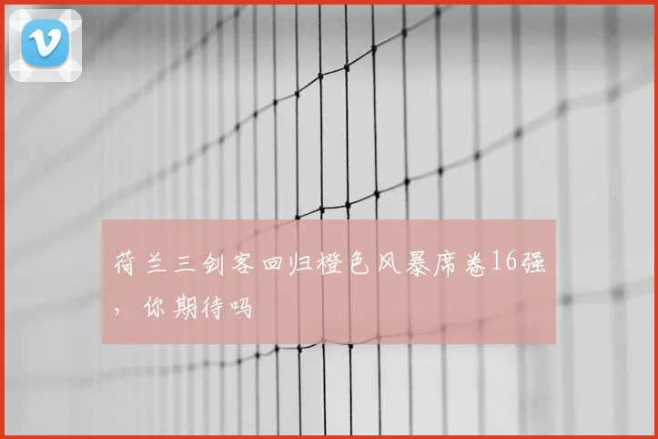 荷兰三剑客回归橙色风暴席卷16强，你期待吗
